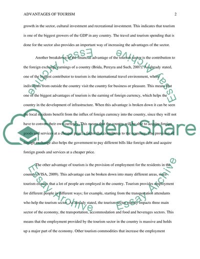 Advantages of Tourism