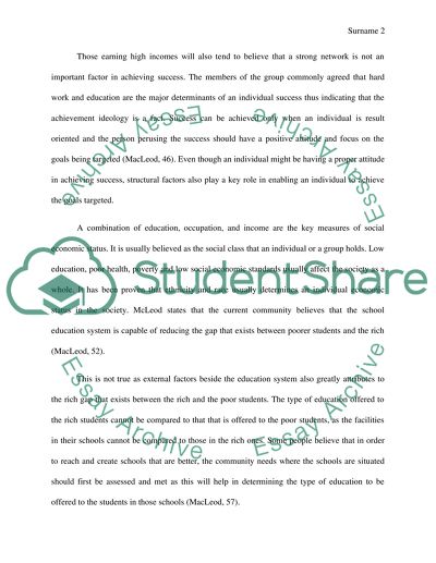 Social class and education