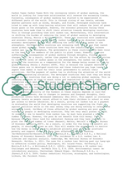 The Role of Carbon Taxes