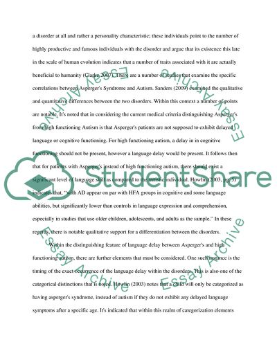 Separating Autism from Aspergers Syndrome