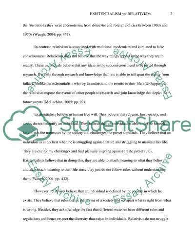 Existentialism and Relativism and the Diversity Between Individuals