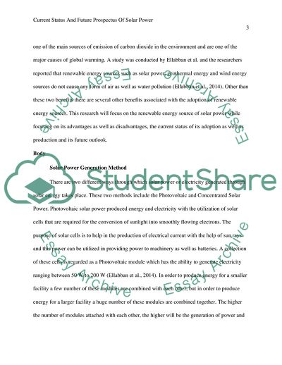 Current Status and Future Prospects of Solar Power
