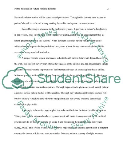 The Form, Function of Future Medical Records