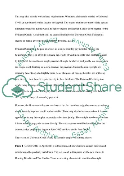 What are the Social and Economic Consequences for Claimants of the Welfare Reform Act 2012