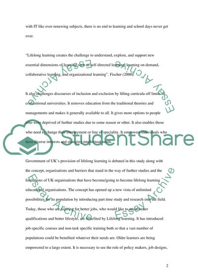 Goverment Policy that Promotes Lifelong Learning