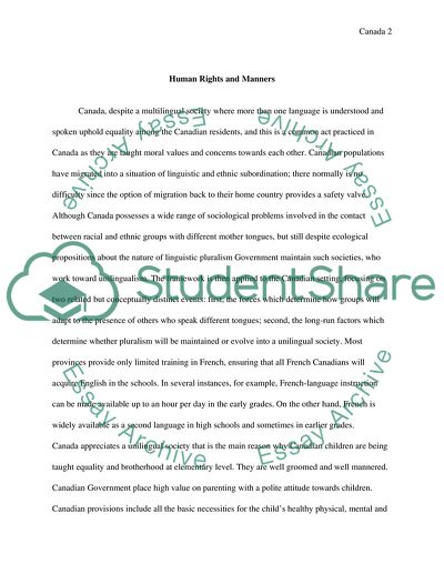 Canada is a Good Country in Which to Live