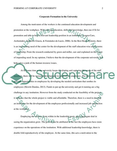 Forming at corporate University