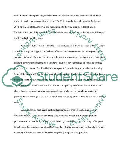 Zimbabwe and Global Health Care Systems