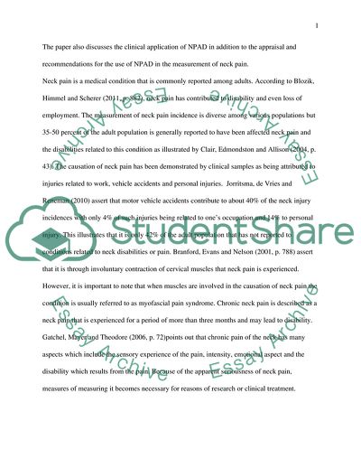 Neck Pain and Disability Scale