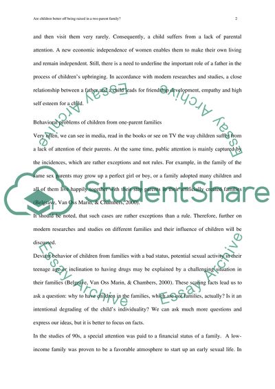 Are Children Better off Being Raised in a Two Parent Family