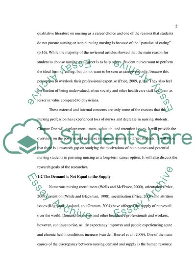 Reasons behind Nursing as Career Choice