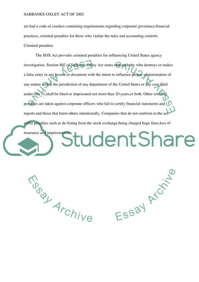 Sarbanes-Oxley Act of 2002