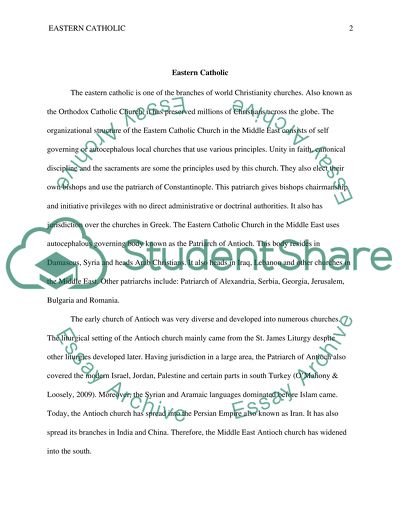 The Organizational Structure of the Eastern Catholic Church