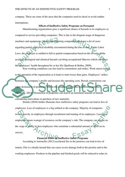 The Effects of an Ineffective Safety Program