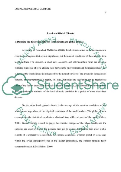 Local and Global Climate