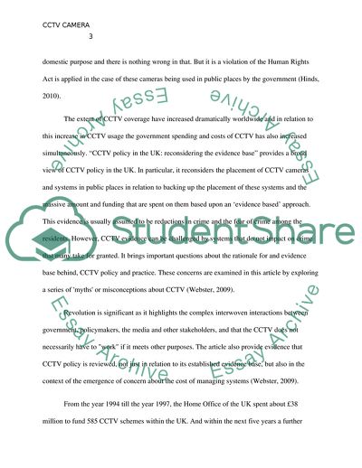 The Use of CCTV Technology