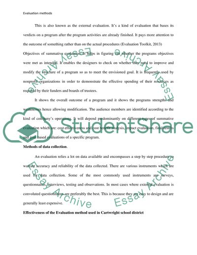 Summative and Formative Program Evaluation
