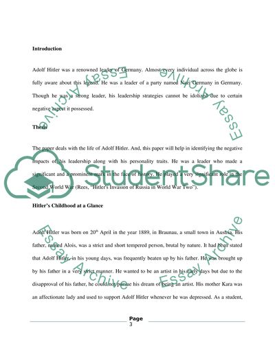 You should choose the topic about Hitler