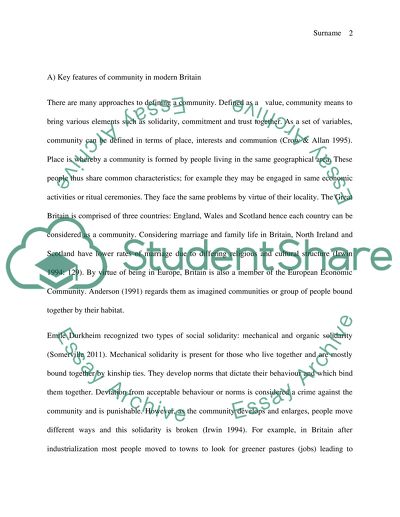 Key Features of Community in Modern Britain