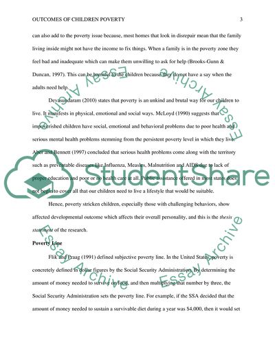 Effect Of Poverty On The Developmental Outcomes Of Children