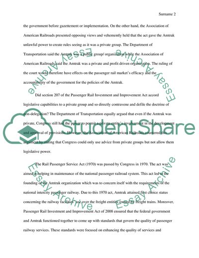 Department of Transportation vs. Association of American Railroads