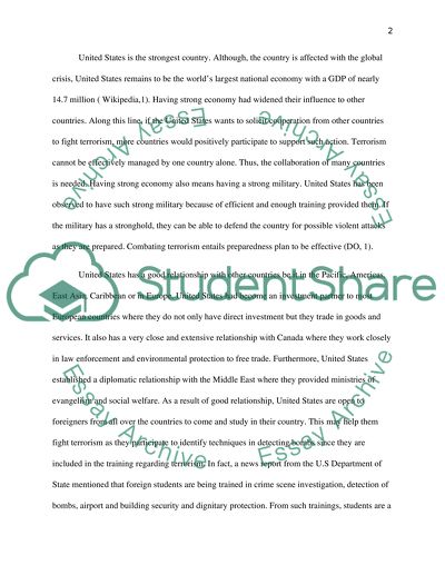 The United States Stand on Terrorism