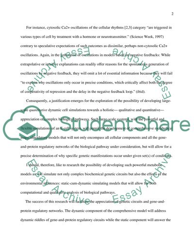 Research proposal in Systems Biology