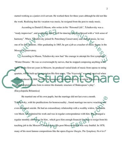 Composer biography (Pyotr Ilyich Tchaikovsky)