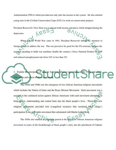 The Great Depression and African American Movements