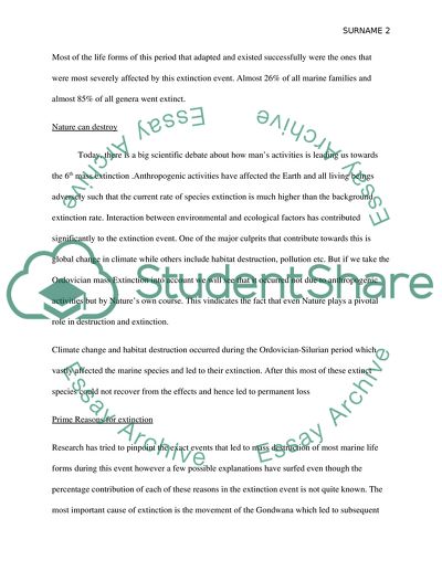 Ordovician Mass Destinction