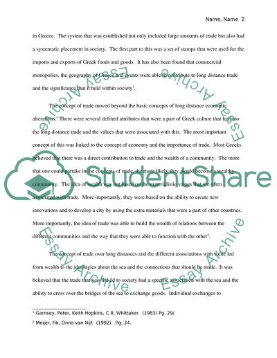 Formations and Changes of Classical Greece through Long-Distance Trade