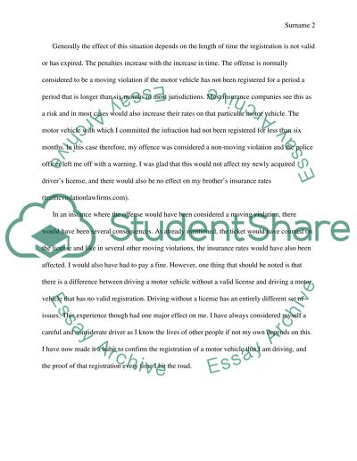 The cause and effect of driving without a valid registration