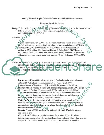 evidence based paper example