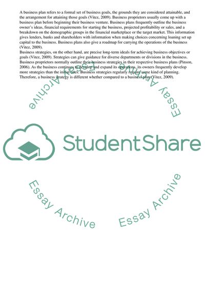 Business Strategy and Business Plan