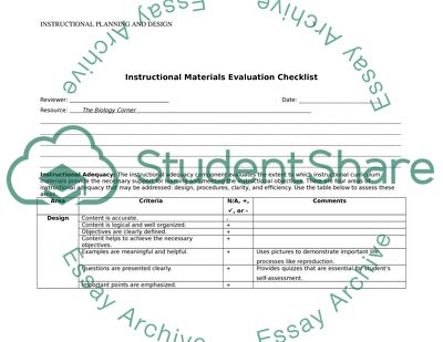 INSTRUCTIONAL PLANNING & DESIGN