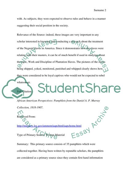 Primary source Analysis