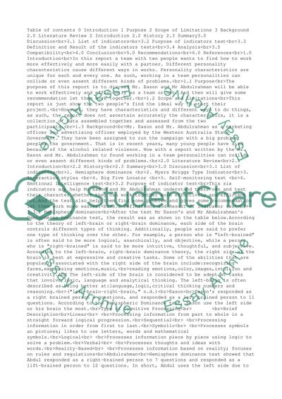 Personal Effectiveness Report