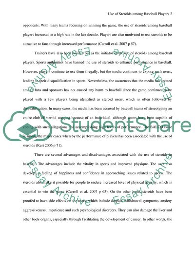 Use of Steroids among Baseball Players