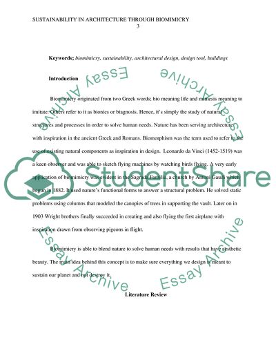 Sustainability in Architecture Through Biomimicry