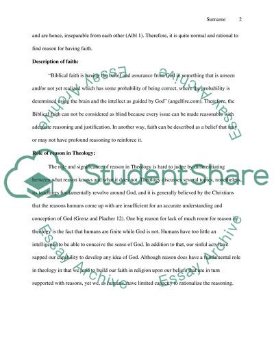 Define both faith and reason