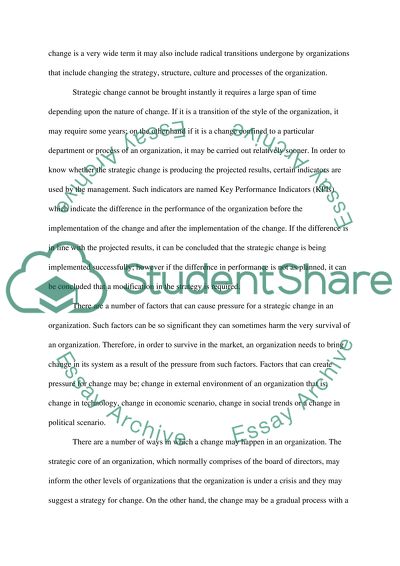 Strategic Change Management