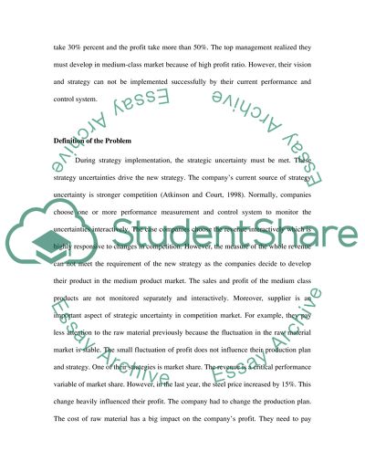Levers of Control and Strategy Implementation