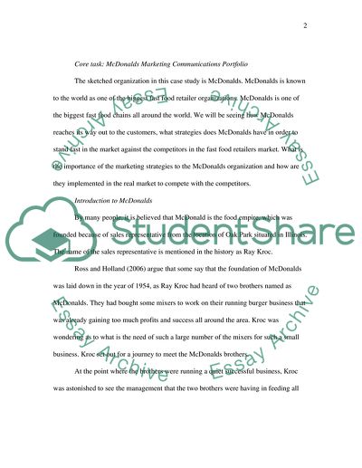 McDonalds Marketing Communications