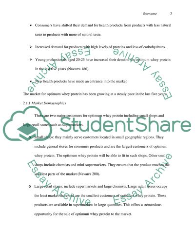 Marketing Plan for Whey Protein Producer