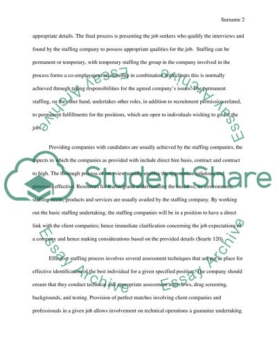 Staffing: Selection and Recruitment