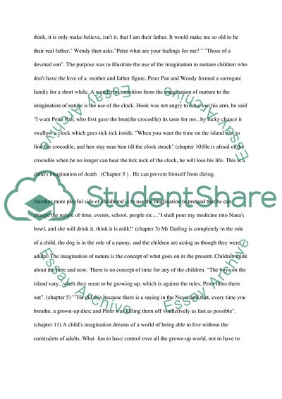 Peter Pan by J.M. Barrie: How It Affects Childs Imagination