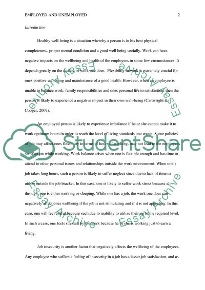 Factors Affecting the Well-Being of a Working Person