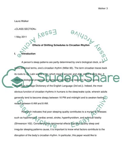 Effects of Shifting Schedules to Circadian Rhythm