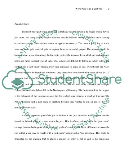 World War II as a Just War