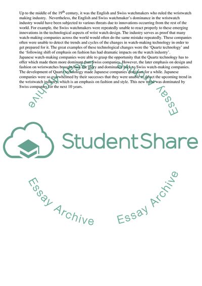 Wrist Watches Industry - Innovation, Technology, and Market